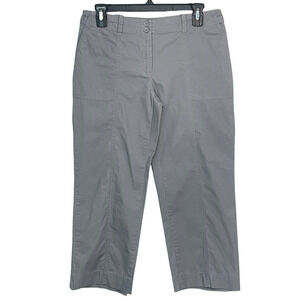 Talbots Petites Sz 6P Signature Pants Capri Length 31"x22.5" Gray Cotton-Spandex